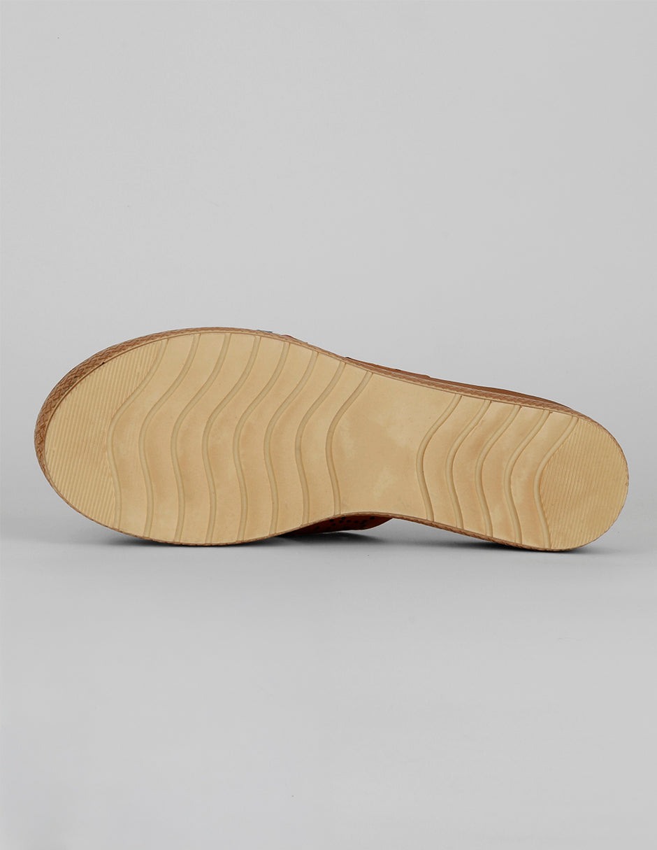 Sandalias con plataforma Hand made  en Piel – Café