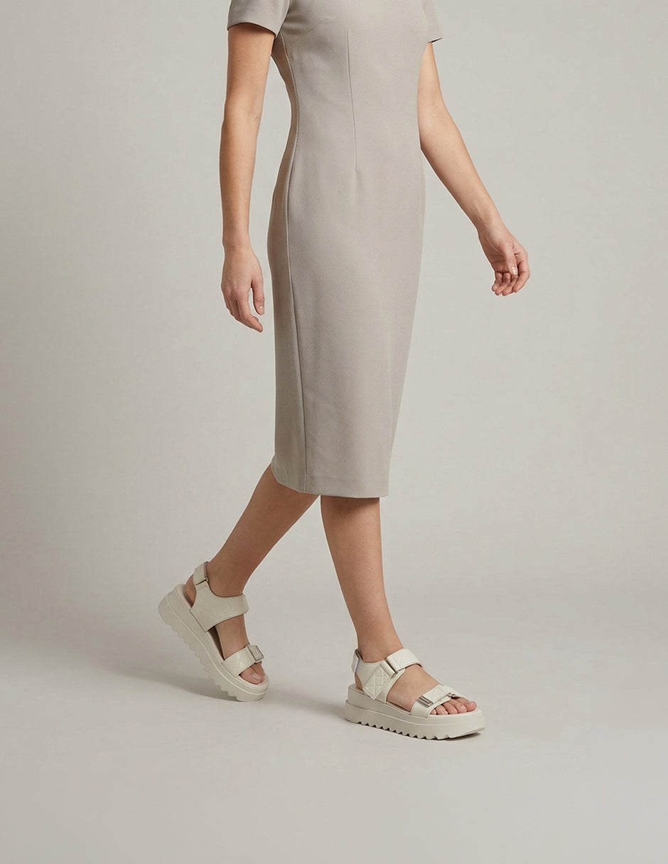 Sandalias con plataforma Yuri en Piel vegana – Blanco