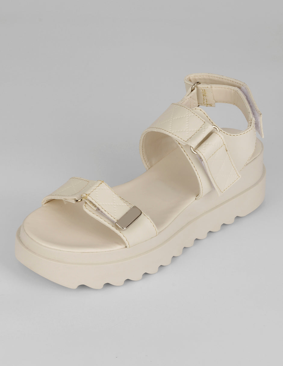 Sandalias con plataforma Yuri en Piel vegana – Blanco