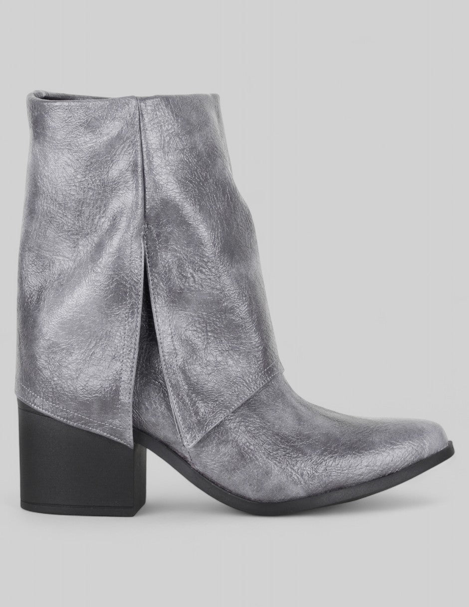 Botas tipo western Aurora en Piel vegana – Gris