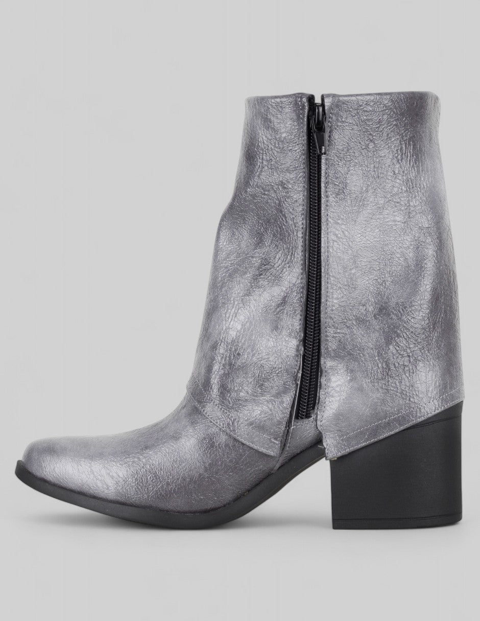 Botas tipo western Aurora en Piel vegana – Gris