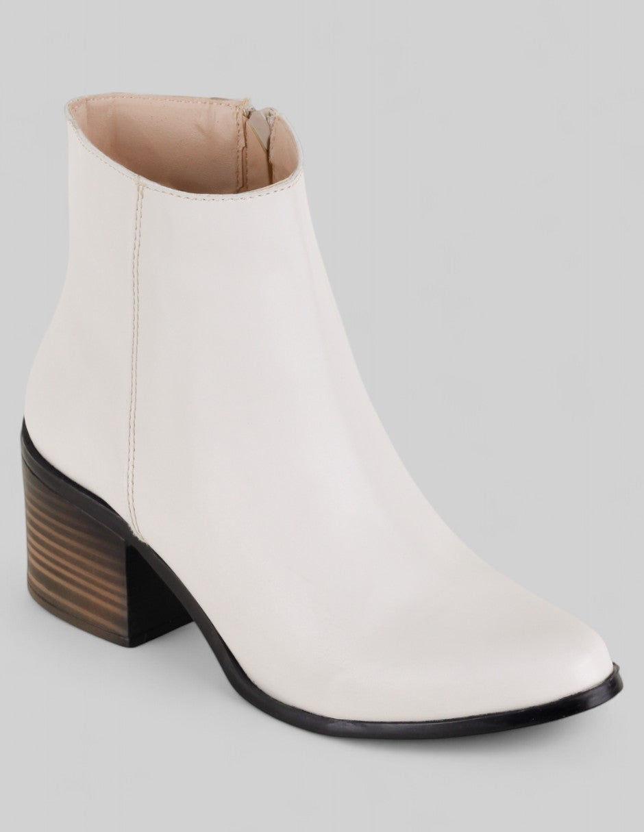 Botín con tacón Exterior Piel vegana Color Late Para Mujer De RBCOLLECTION