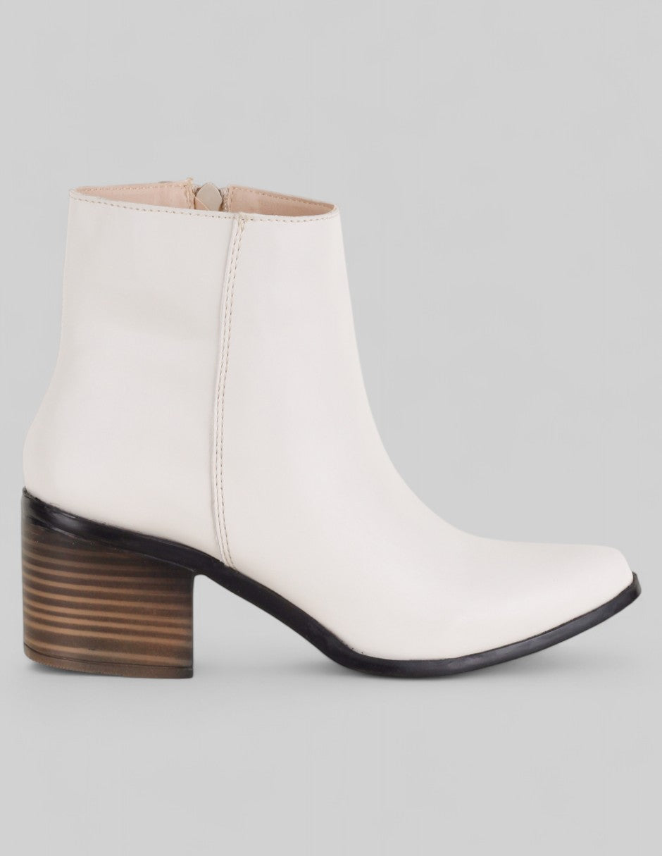 Botín con tacón Aurora en Piel vegana – Blanco