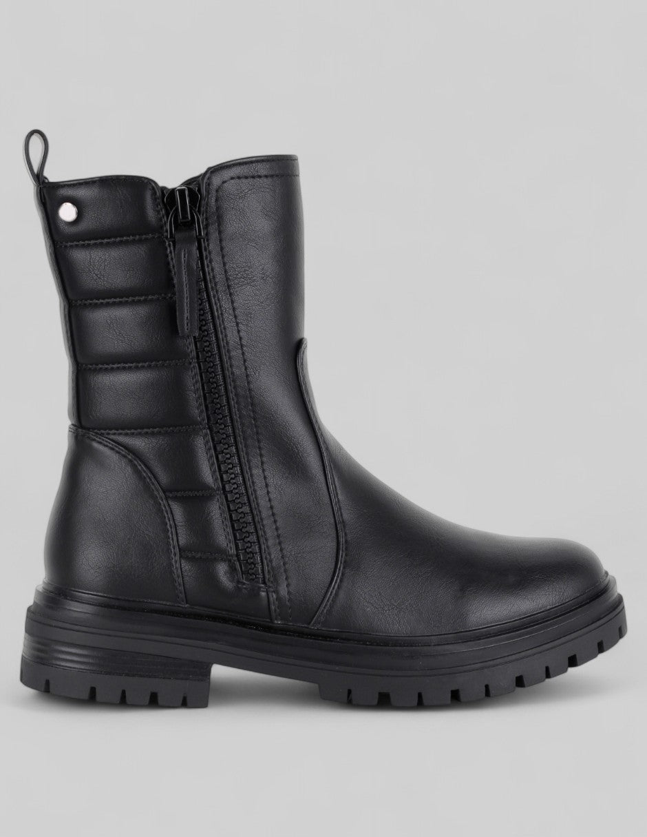 Botas casuales Bike en Piel vegana – Negro