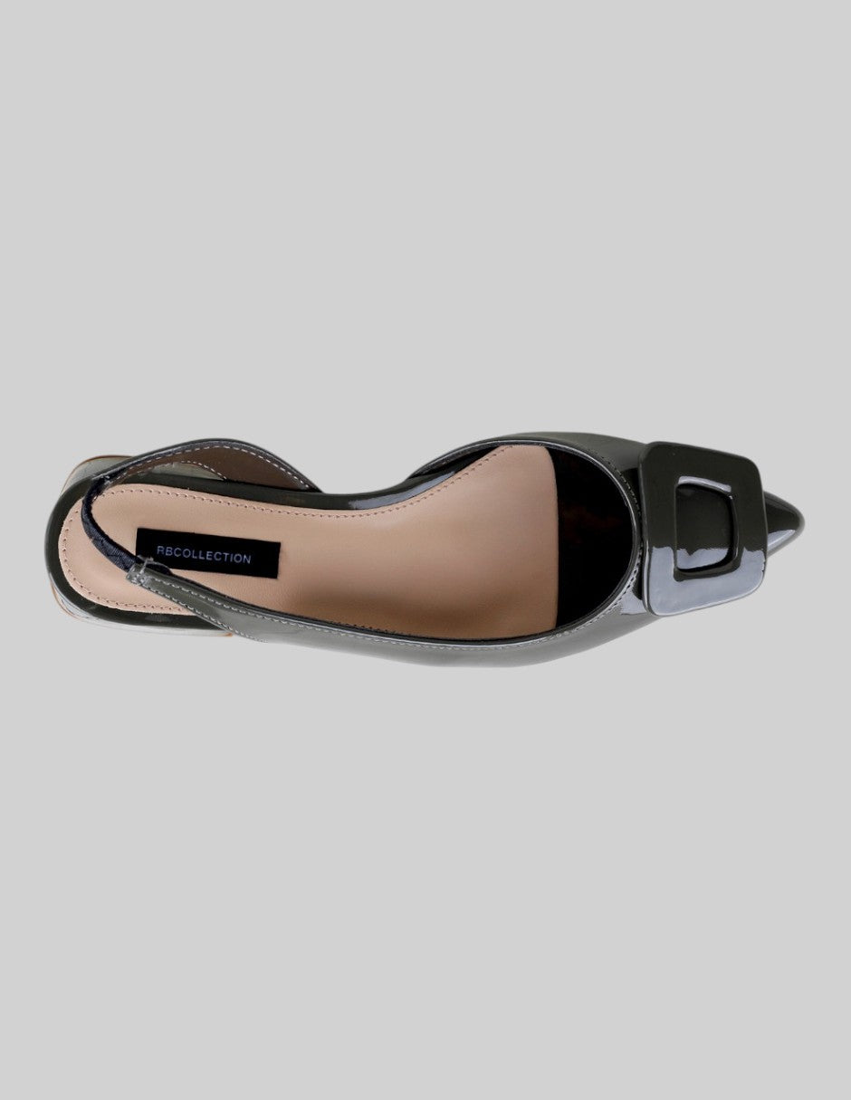 Flats puntales Onne en Charol – Negro