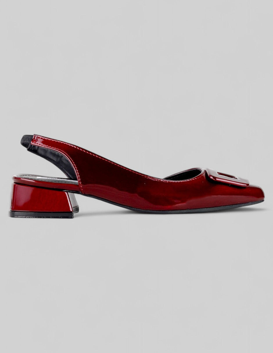 Flats puntales Onne en Charol – Rojo