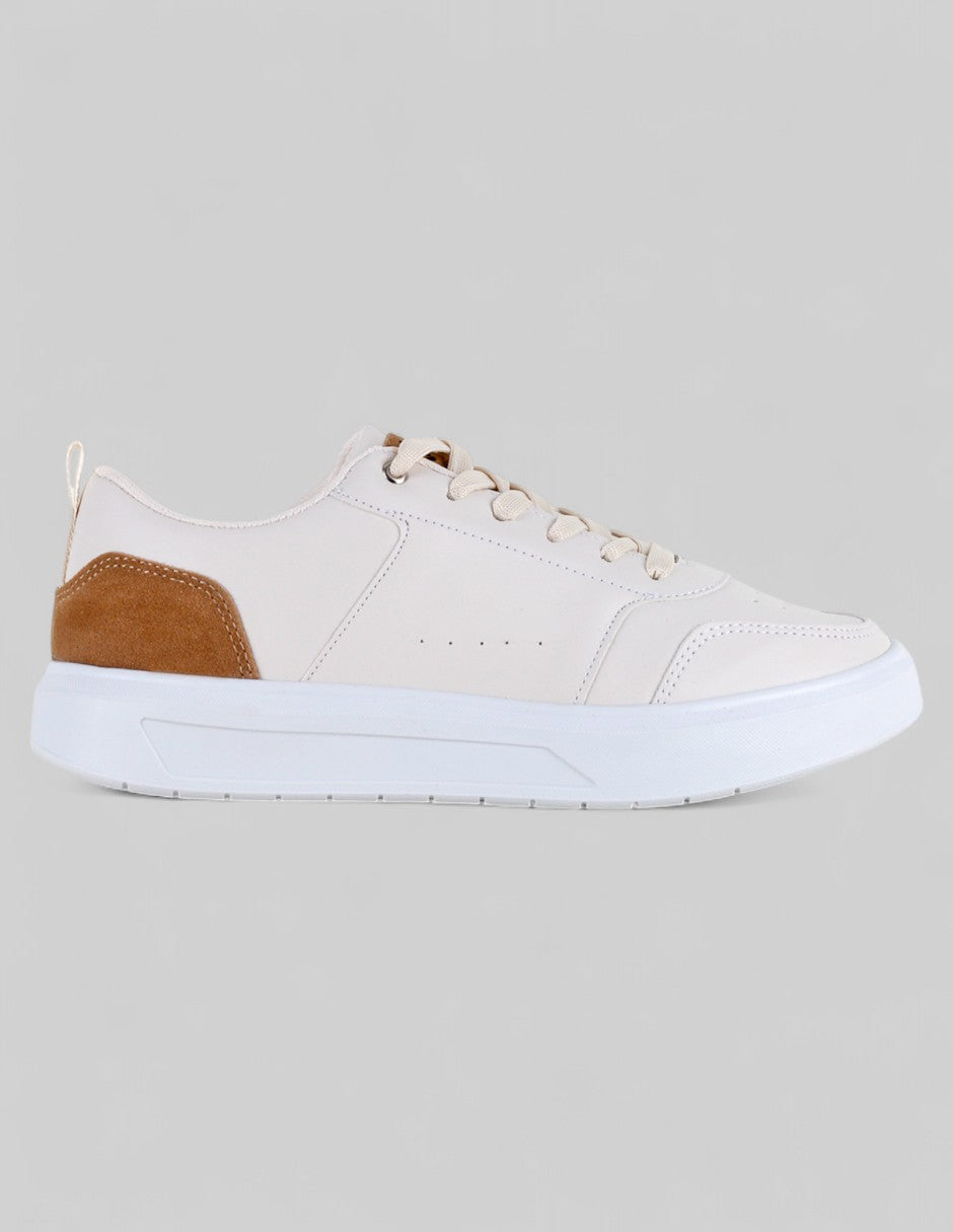 Tenis con cordones Urban en Piel vegana – Beige