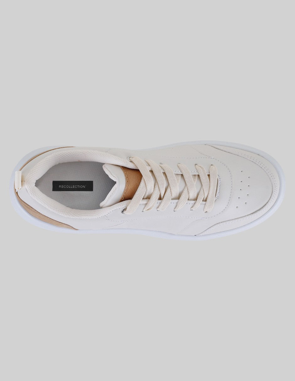 Tenis con cordones Urban en Piel vegana – Beige