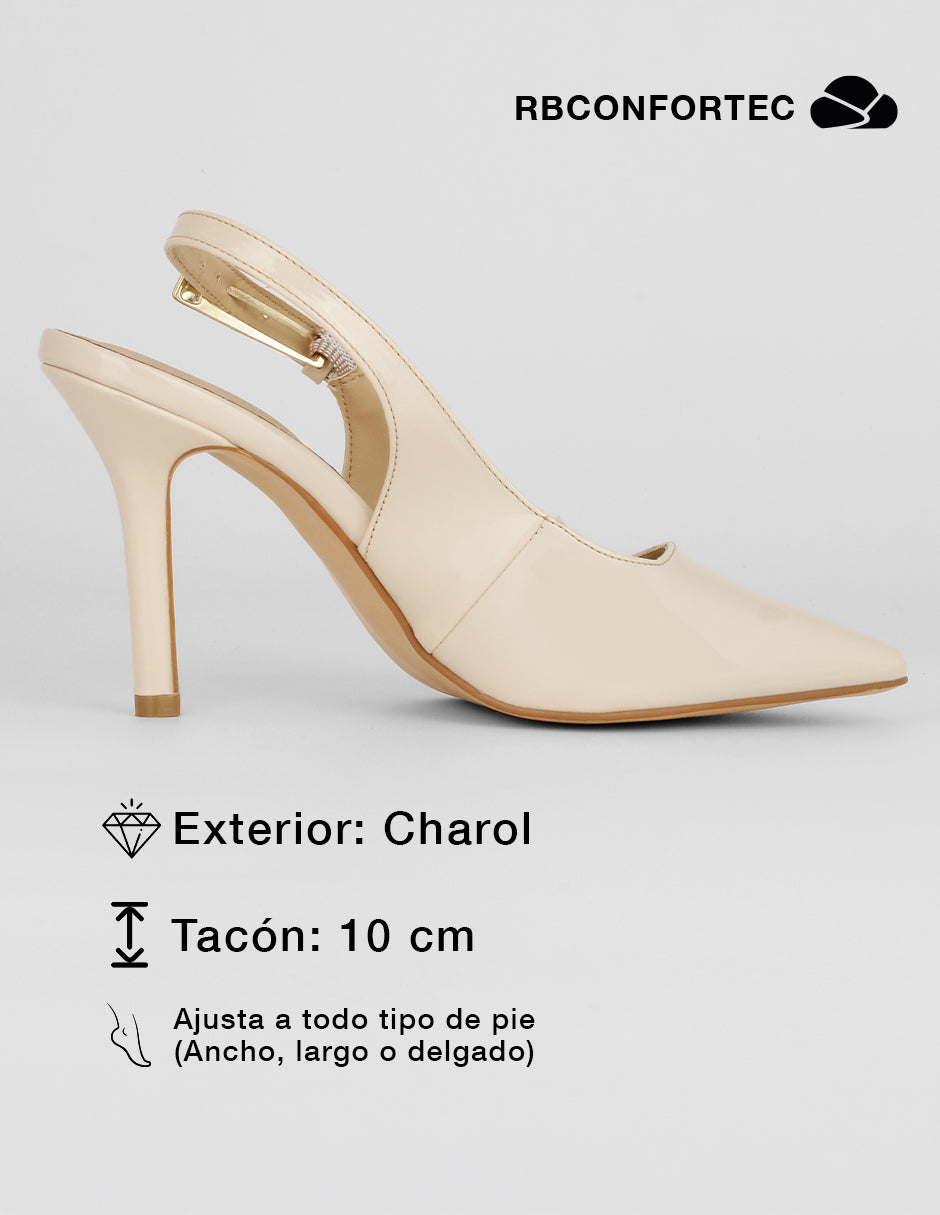 Zapatillas Slingback en Charol – Latte