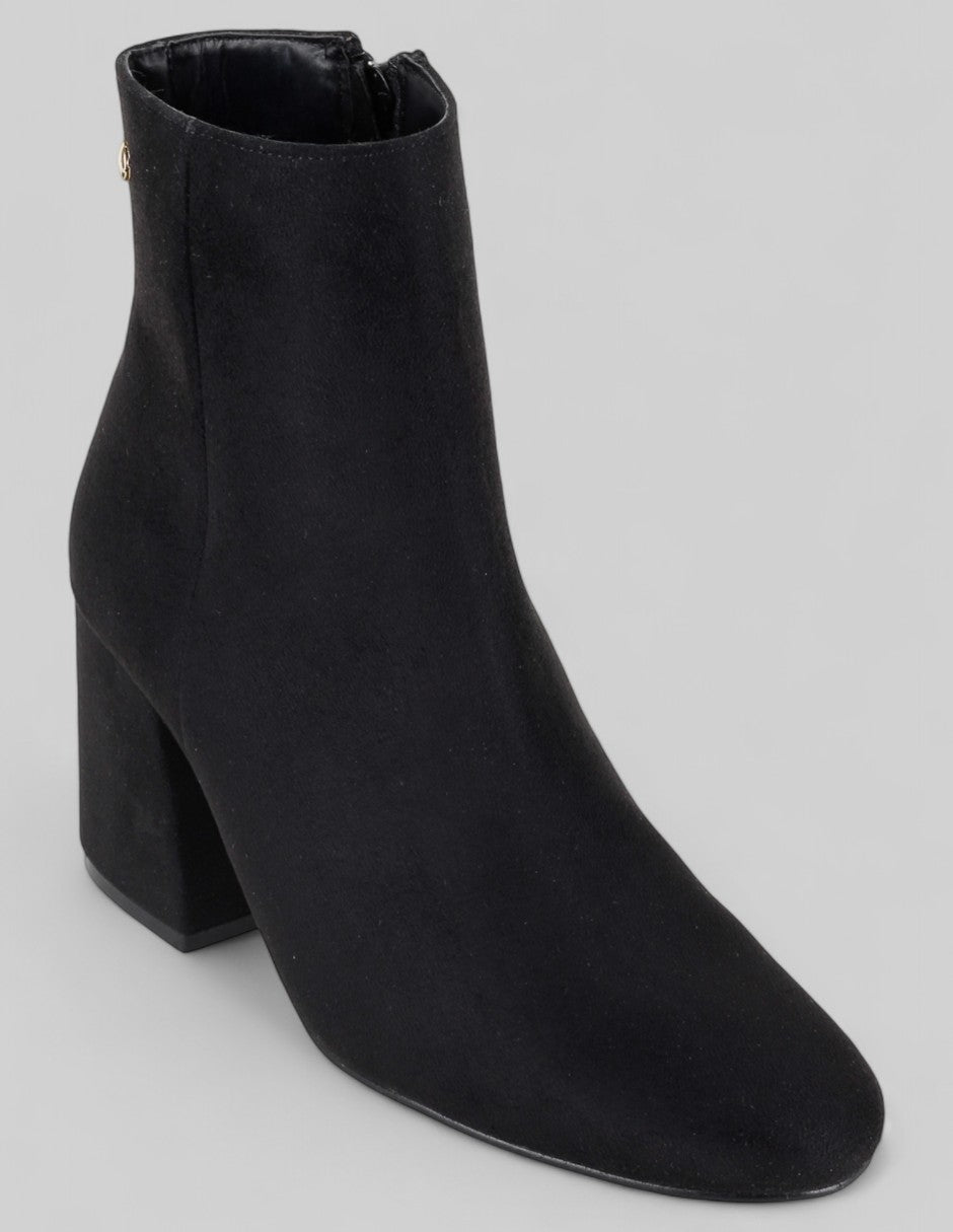 Botín con tacón Exterior Gamuza Color Negro Para Mujer De RBCOLLECTION