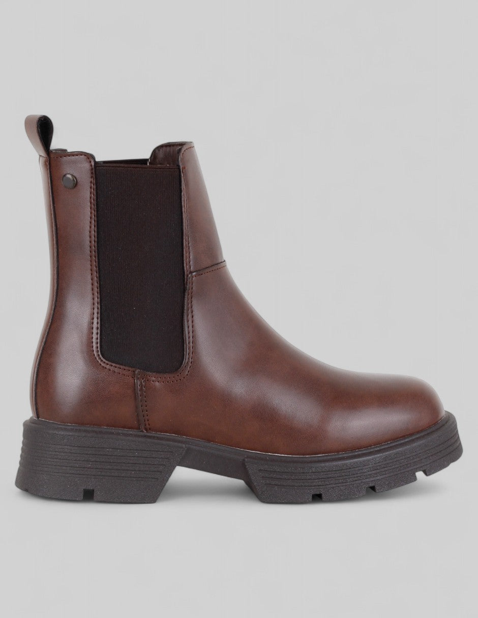 Botas casuales Bike en Piel vegana – Café