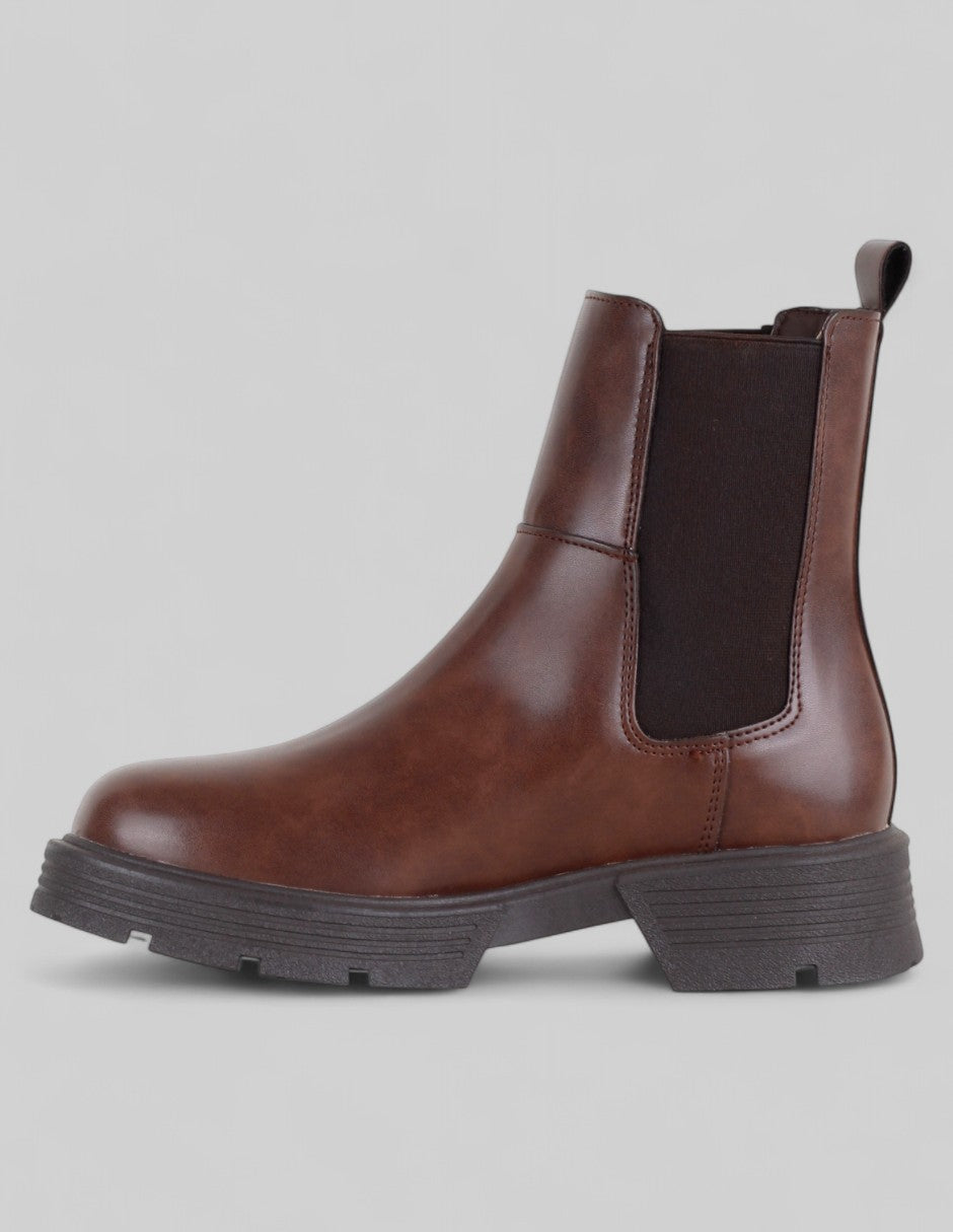 Botas casuales Bike en Piel vegana – Café