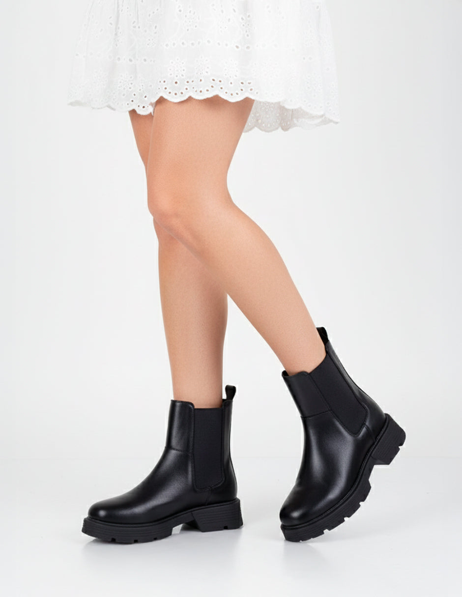 Botas casuales Bike en Piel vegana – Negro
