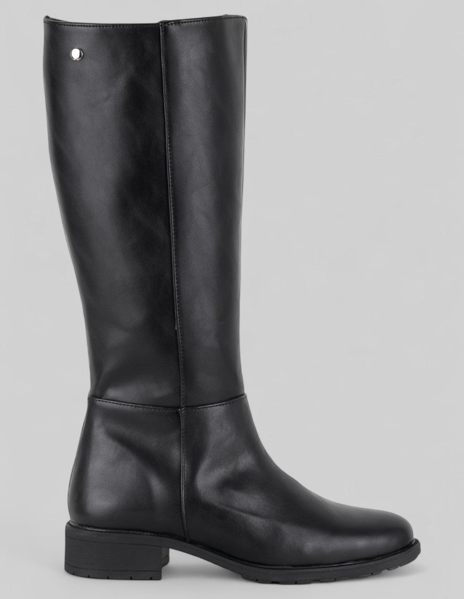 Botas altas Leira en Piel vegana – Negro