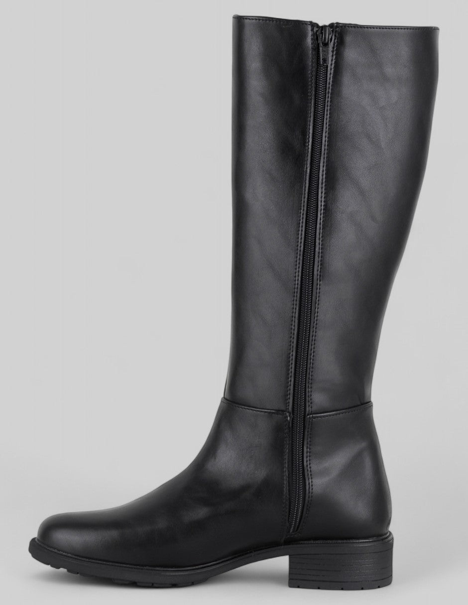 Botas altas Leira en Piel vegana – Negro