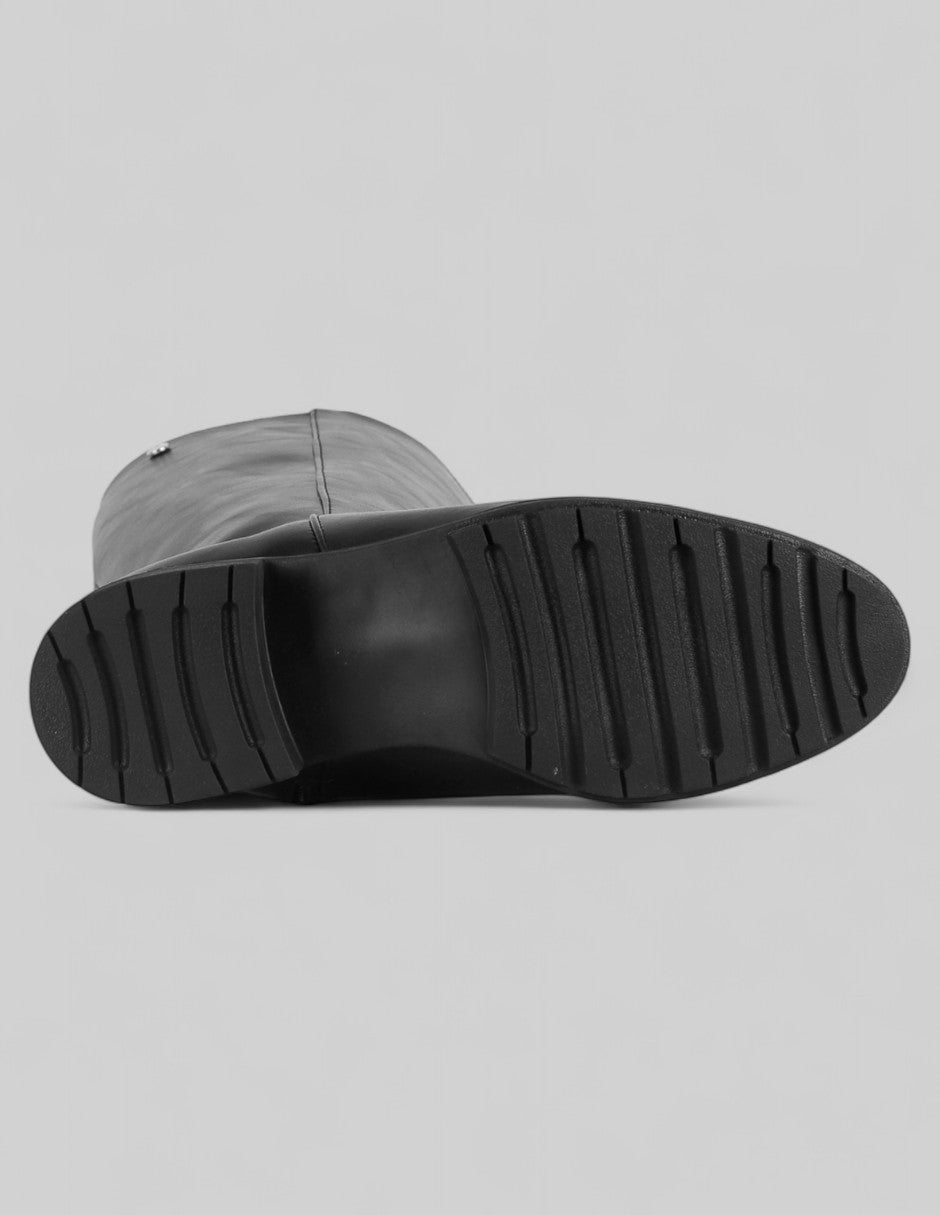 Botas altas Leira en Piel vegana – Negro