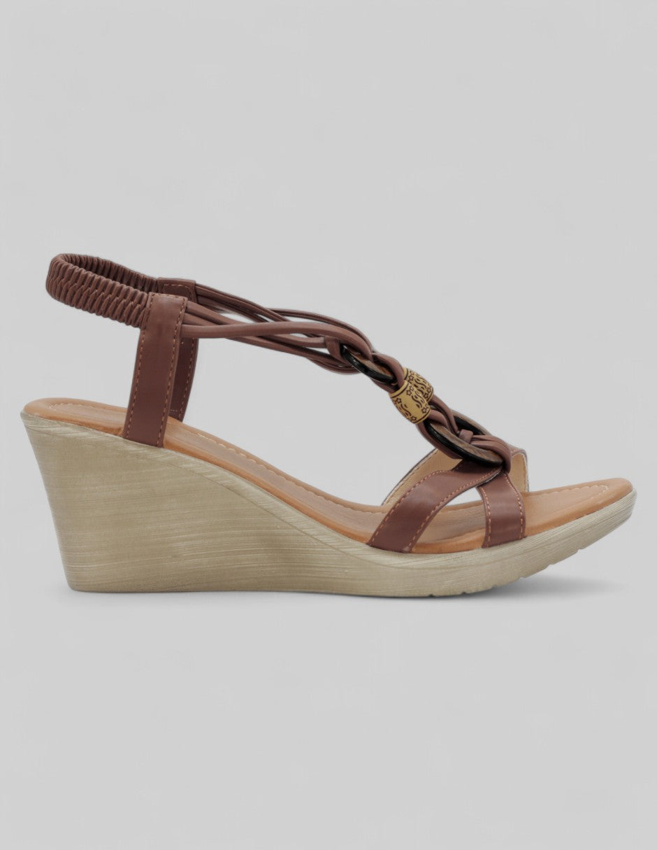 Sandalias con plataforma Doy en Piel vegana – Café