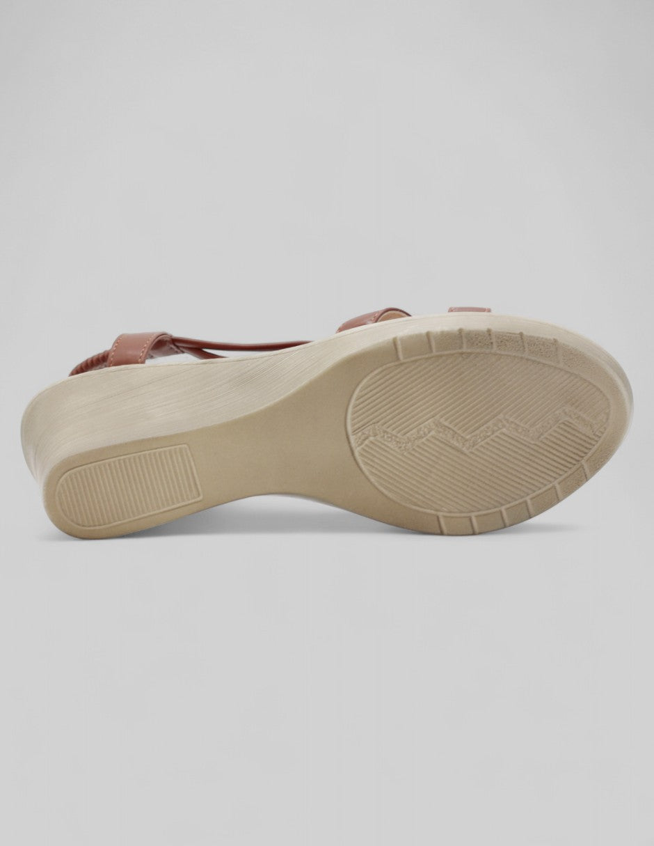 Sandalias con plataforma Doy en Piel vegana – Café