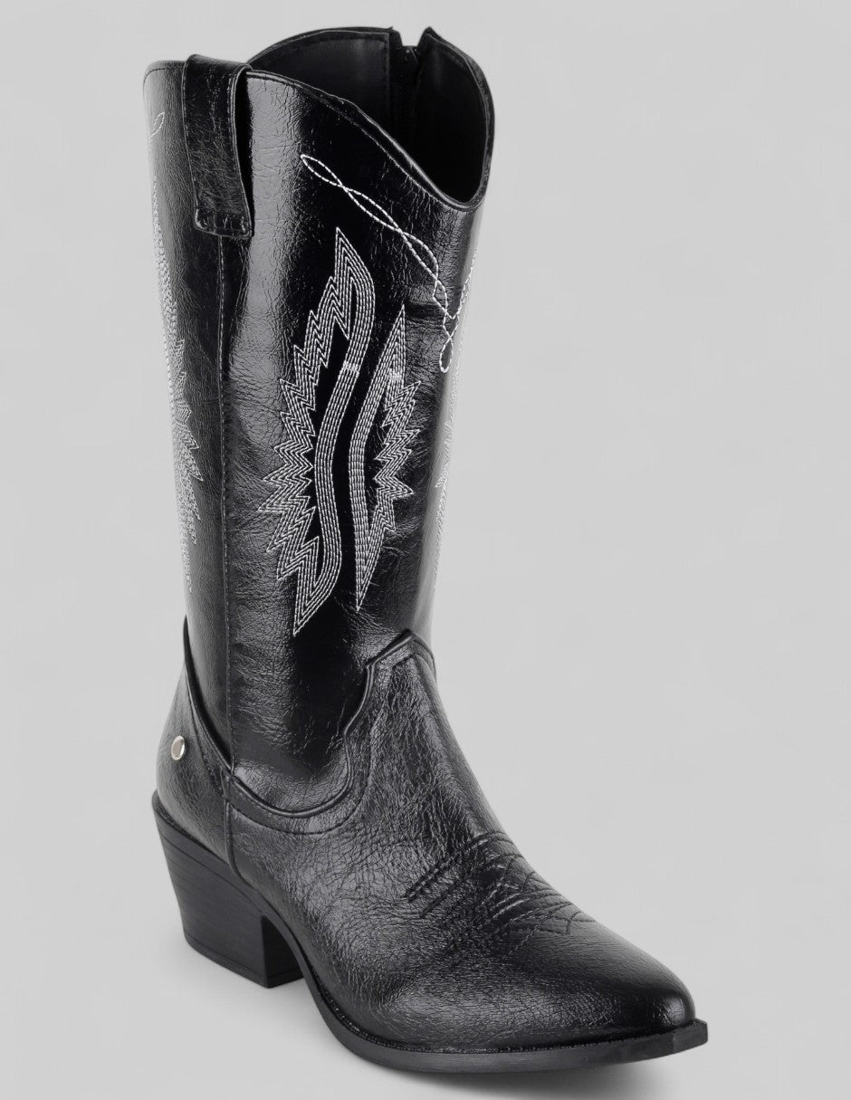 Botas tipo western Exterior Piel vegana Color Negro Para Mujer De RBCOLLECTION