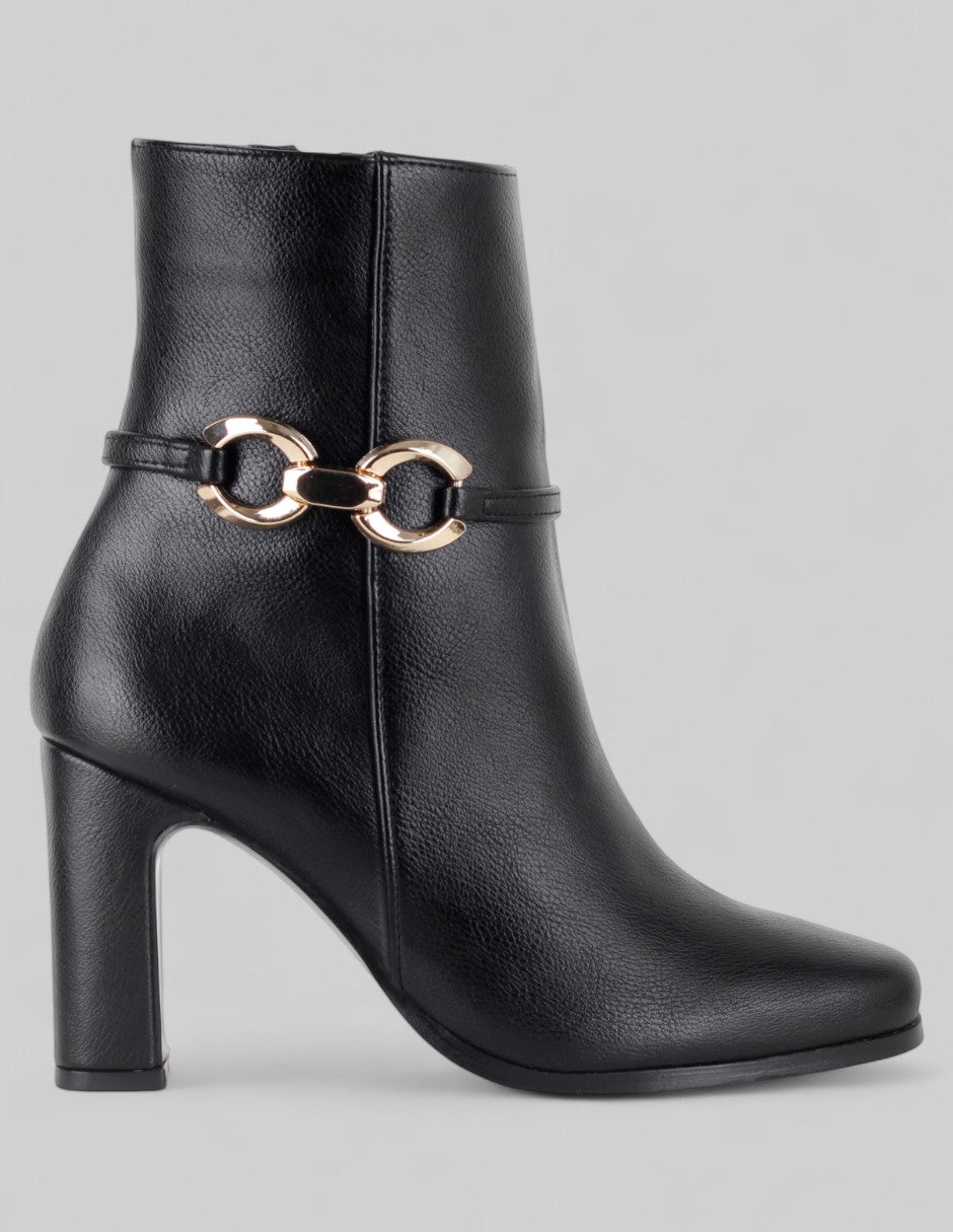 Botín con tacón Aurora en Piel vegana – Negro