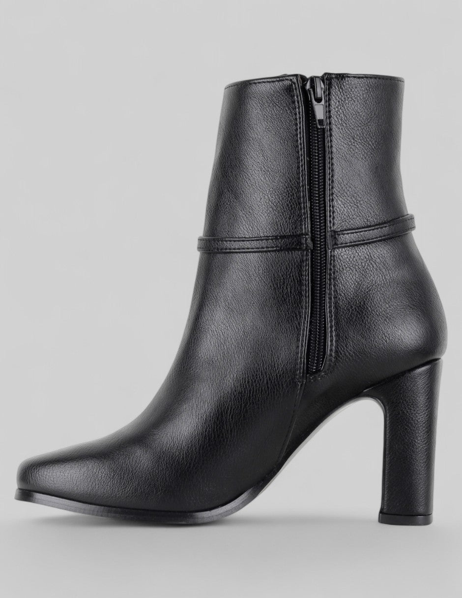 Botín con tacón Aurora en Piel vegana – Negro
