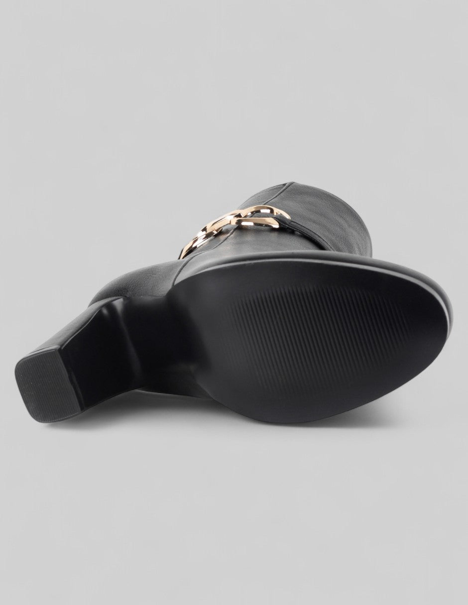 Botín con tacón Aurora en Piel vegana – Negro