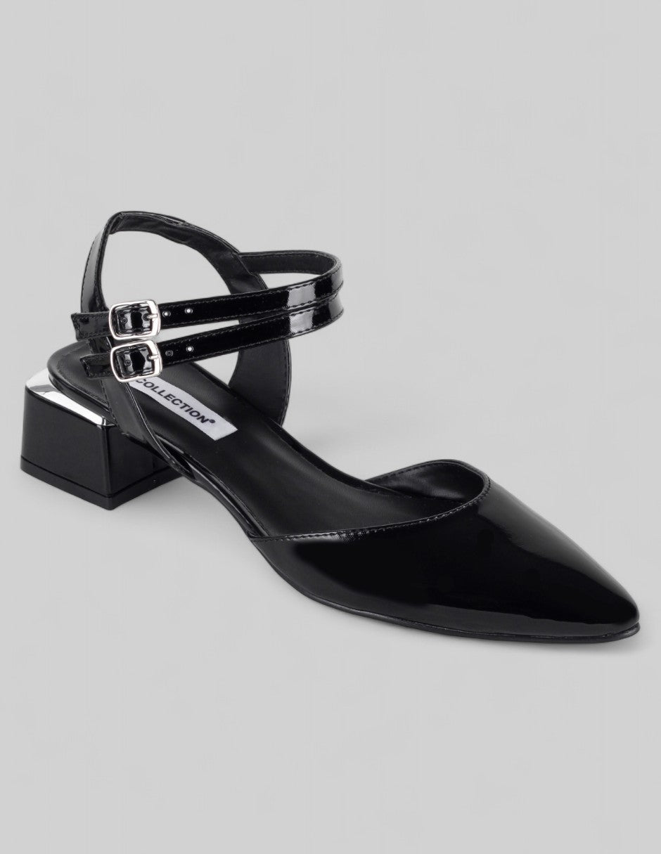 Flats puntales Back en Charol – Negro