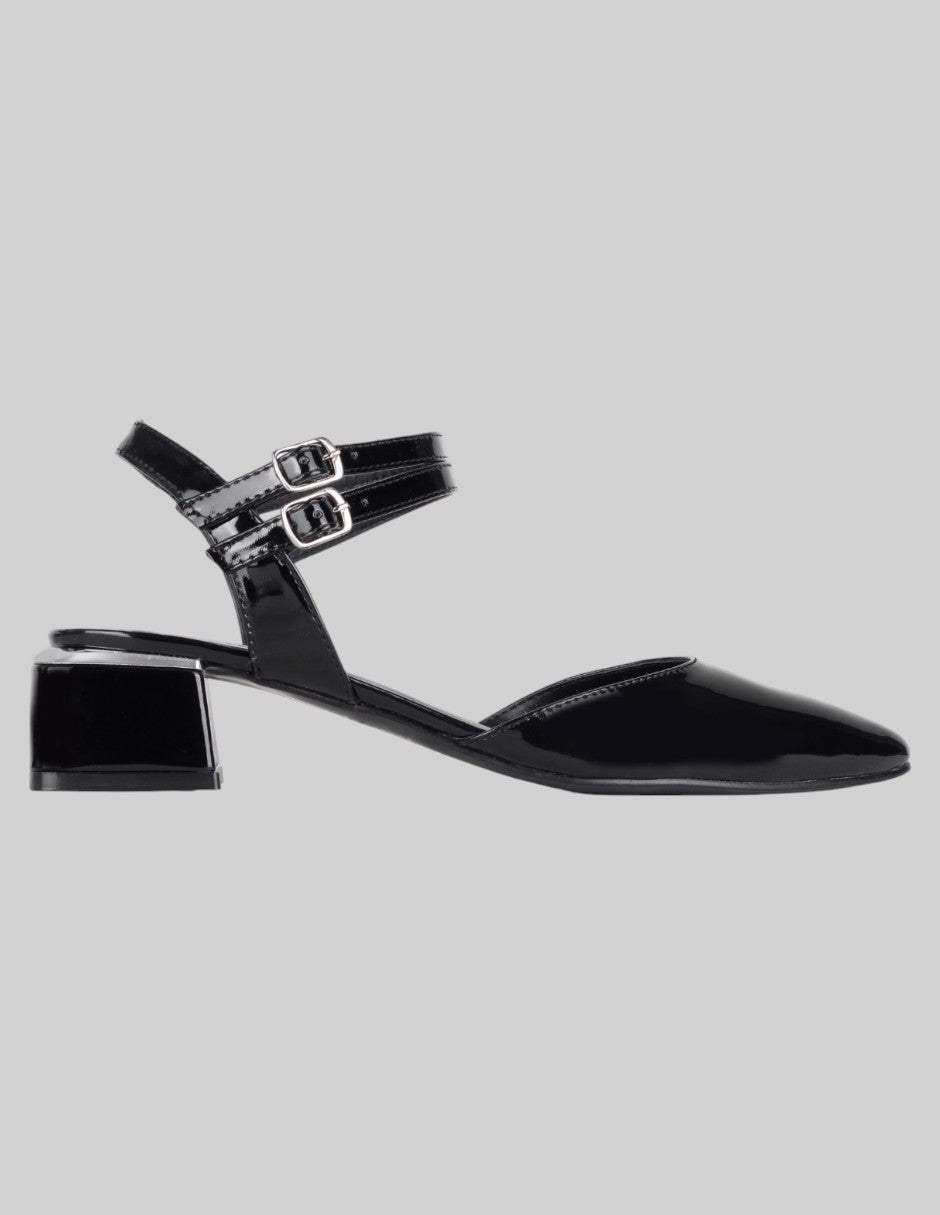 Flats puntales Back en Charol – Negro