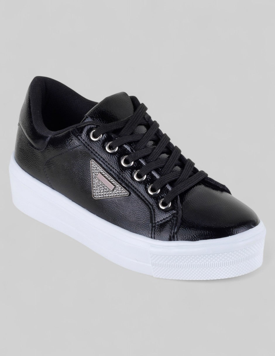 Tenis con cordones Exterior Sintético Color Negro Para Mujer De RBCOLLECTION