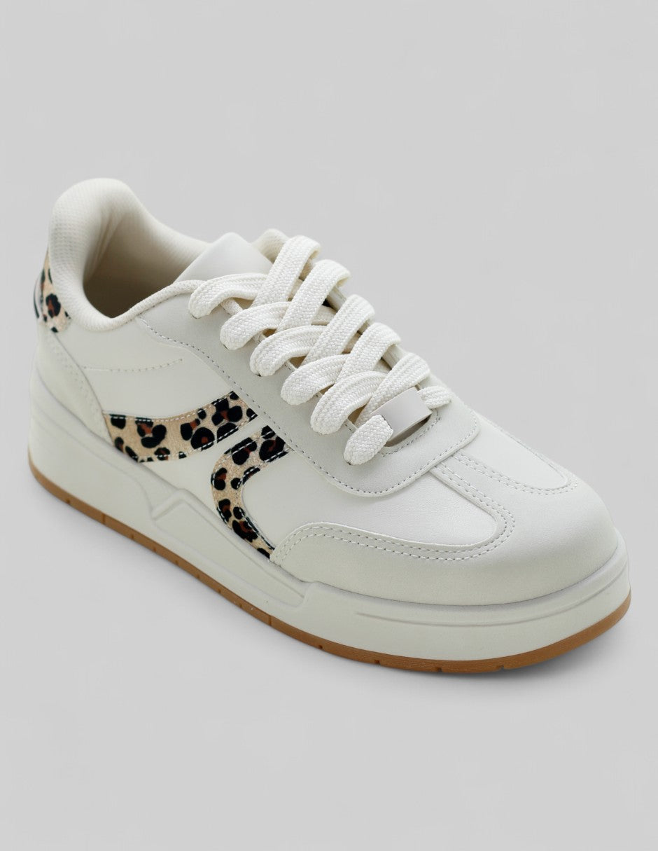 Tenis con cordones Exterior Piel vegana Color Beige Para Mujer De RBCOLLECTION