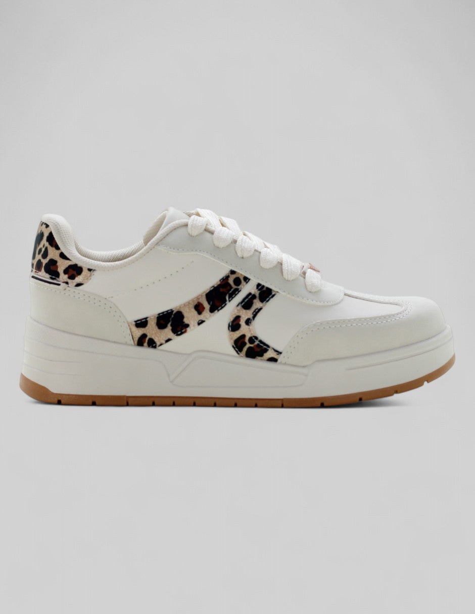 Tenis con cordones Urban en Piel vegana – Beige