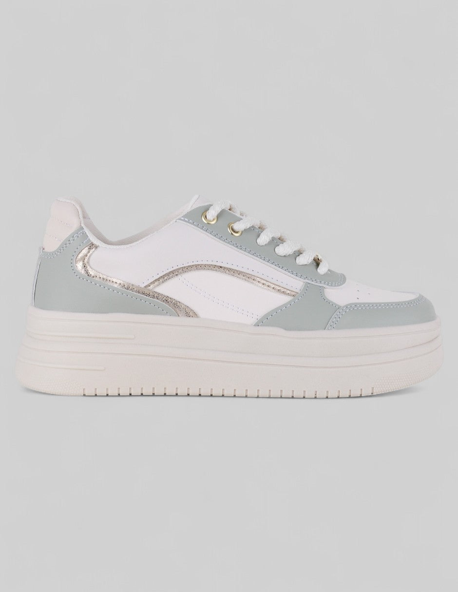 Tenis con cordones Urban en Piel vegana – Beige