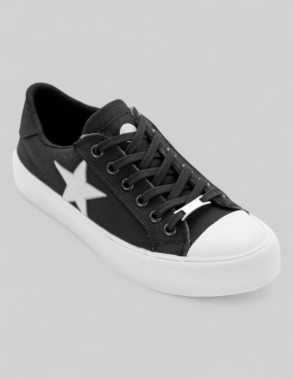 Tenis con cordones Exterior Textil Color Negro Para Mujer De RBCOLLECTION