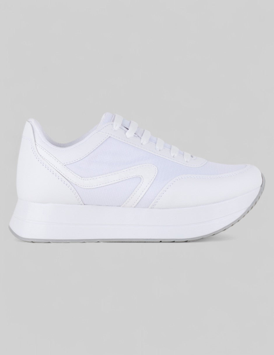 Tenis con cordones agle en Textil – Blanco