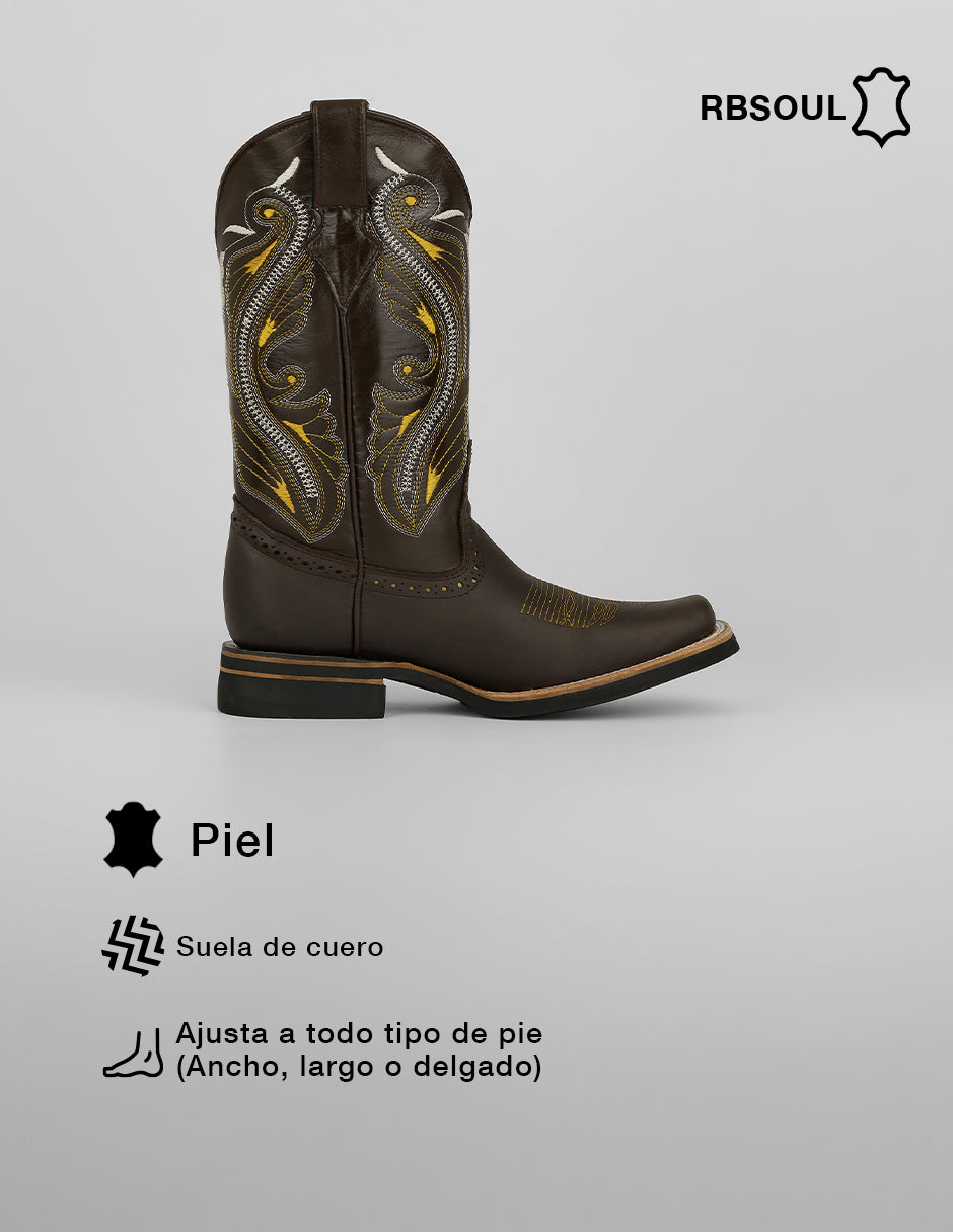 Botas western Cowboy en Piel – Café