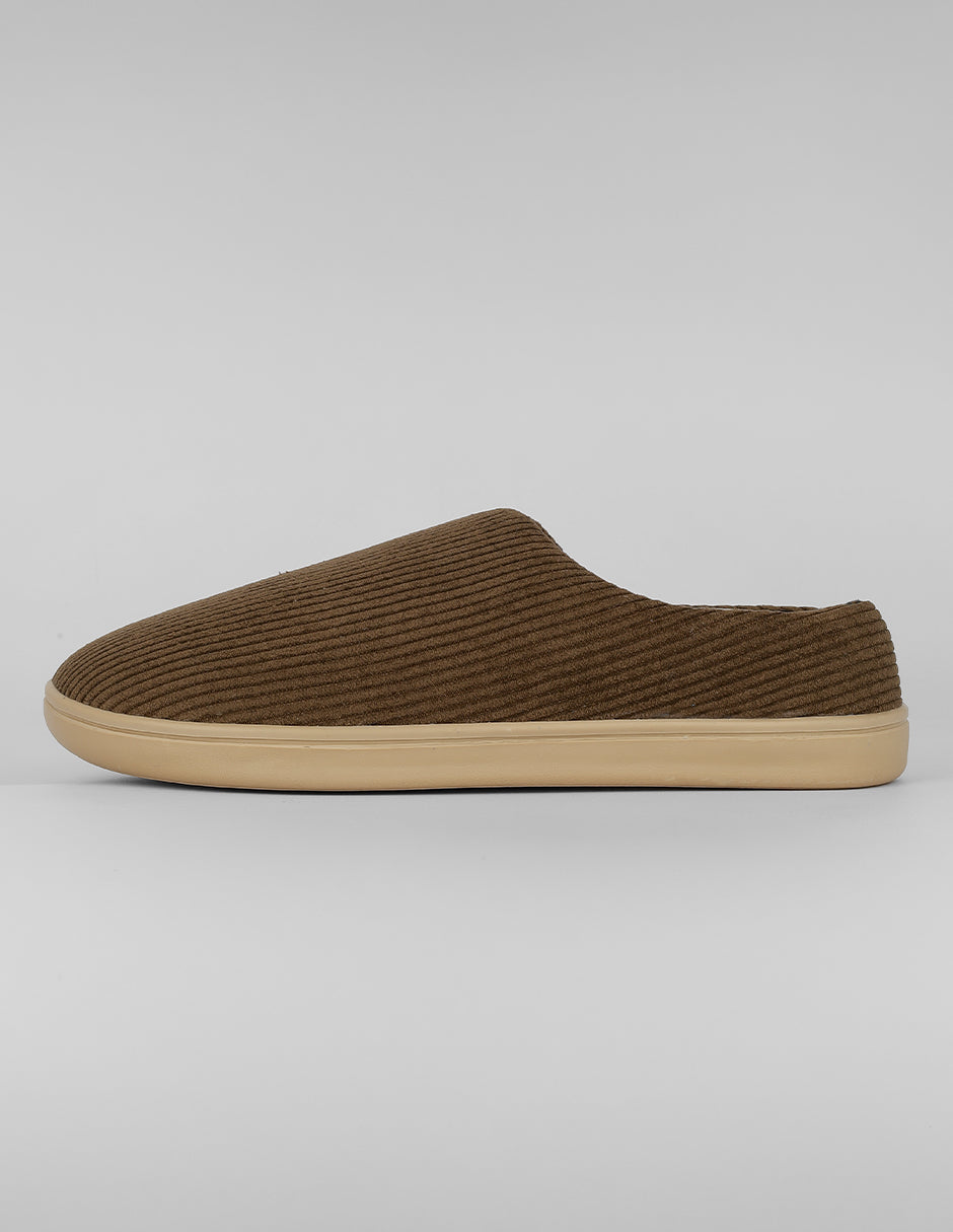 Pantuflas Exterior Textil Color Café Para Hombre De RBBASICS