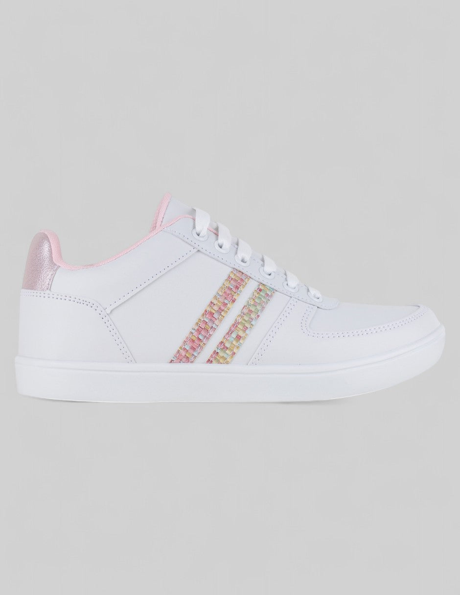 Tenis con cordones Urban en Piel vegana – Blanco