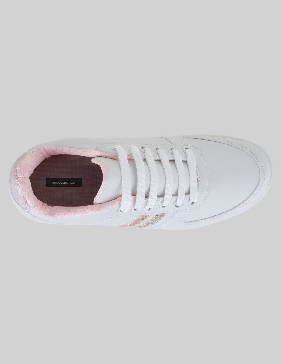 Tenis con cordones Urban en Piel vegana – Blanco