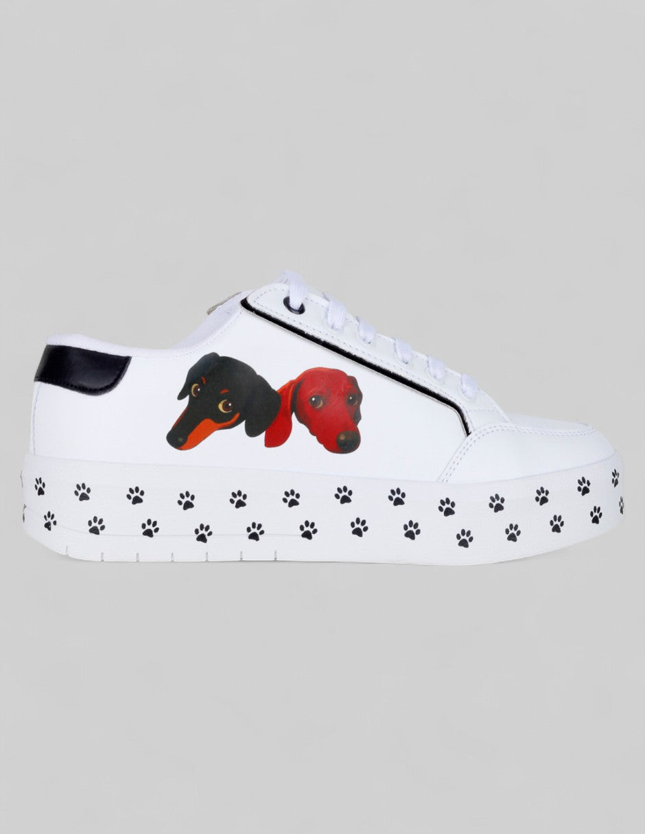Tenis con cordones  Paws en Piel vegana – Blanco