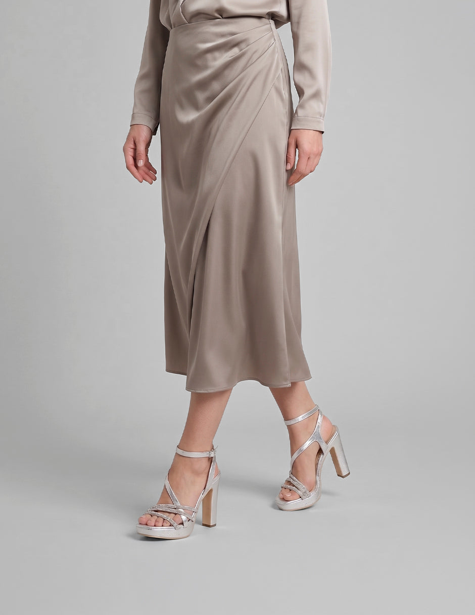 Sandalia con tacón Glowm en Sintético – Plata