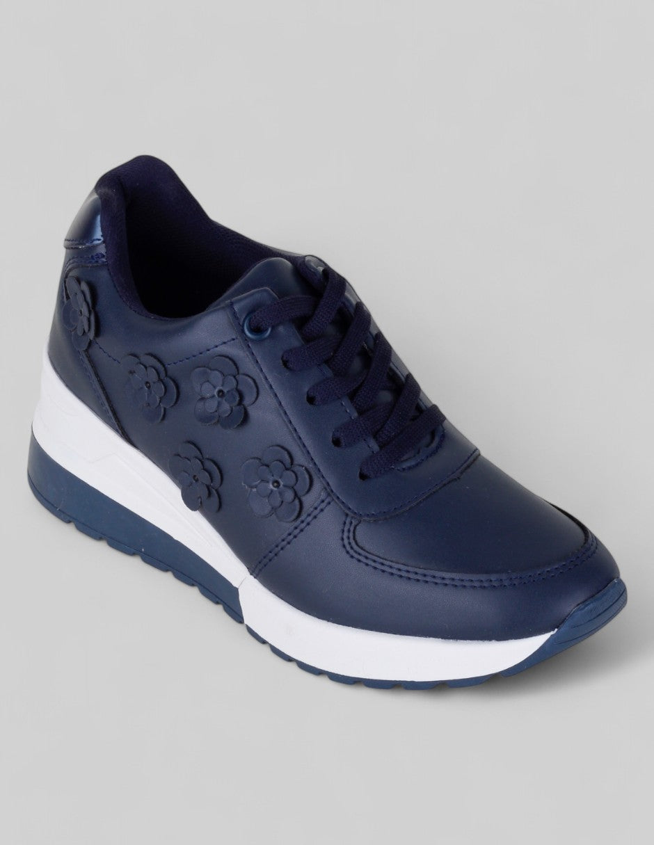 Tenis Botín Exterior Sintético Color Azul Para Mujer De RBCOLLECTION