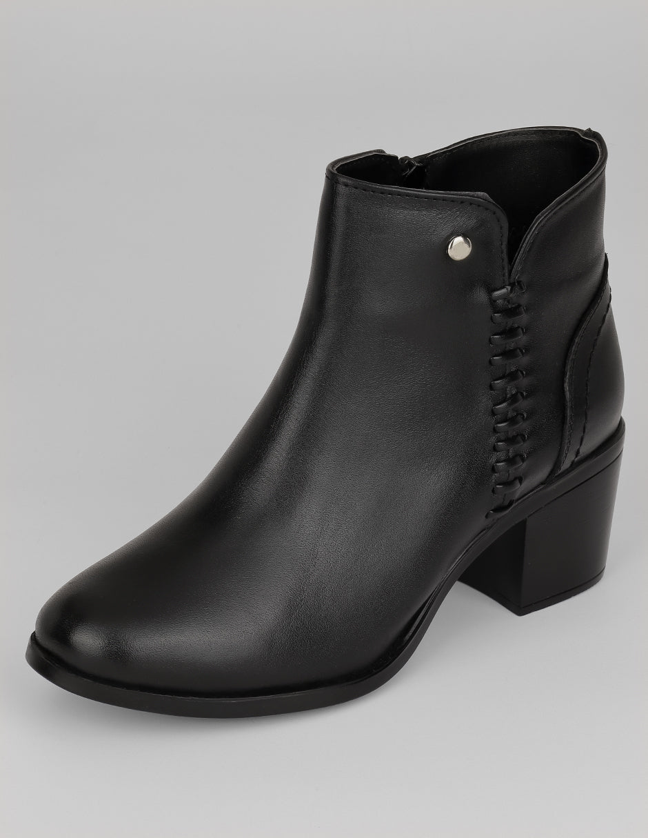 Botín con tacón Hand made en Piel – Negro