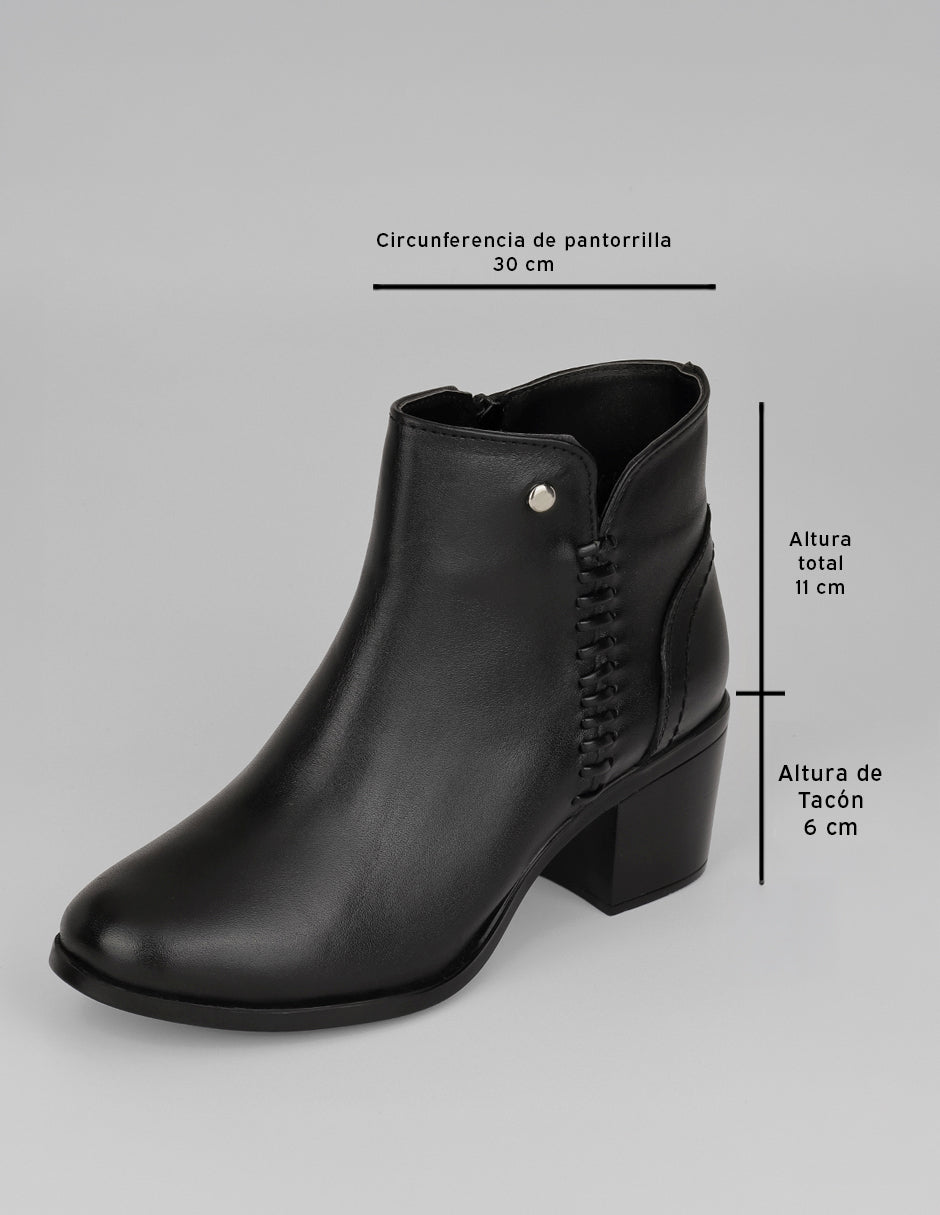Botín con tacón Hand made en Piel – Negro