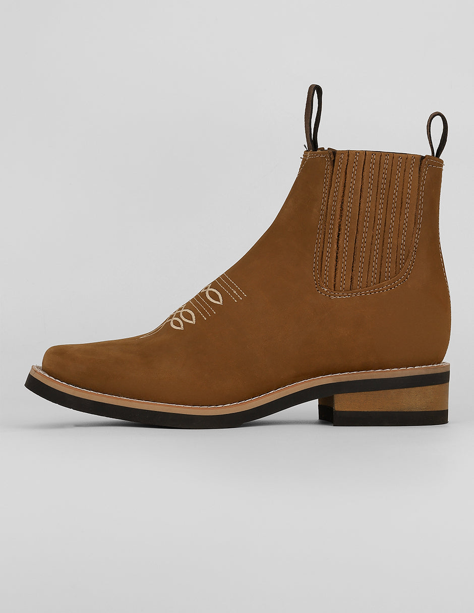 Botas tipo western Exterior Piel Color Café Para Mujer De RBCOLLECTION