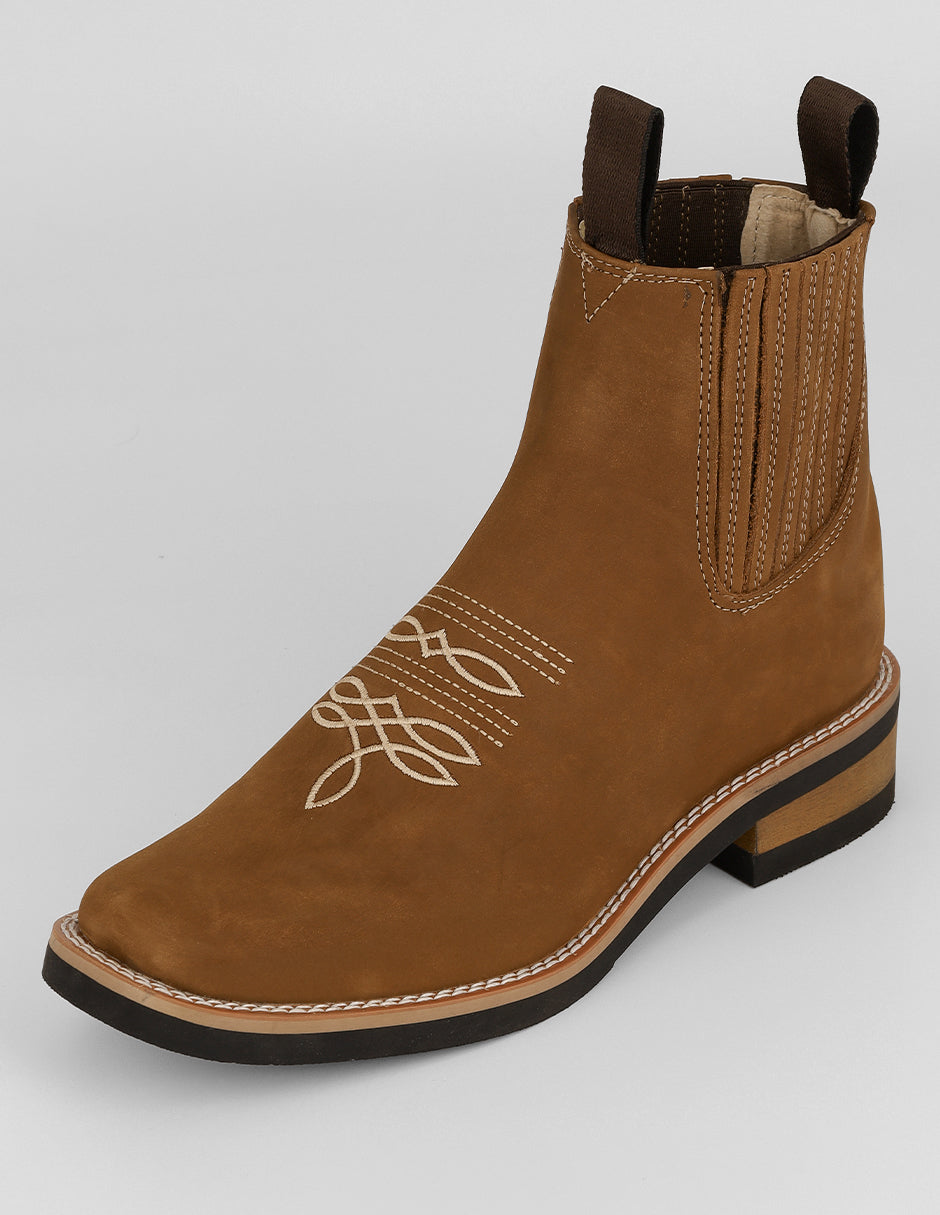 Botas tipo western West en Piel – Café