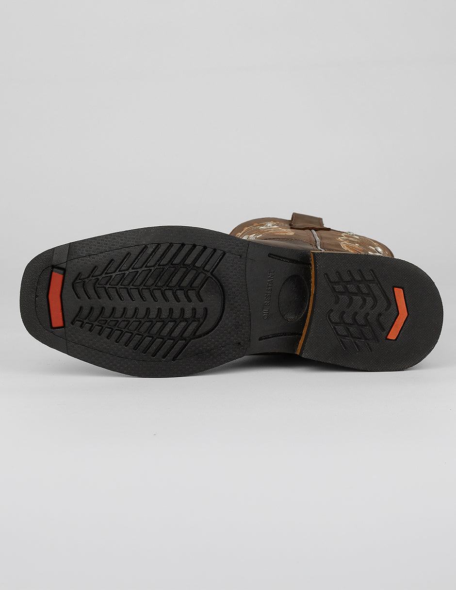 Botas tipo western West en Piel – Café