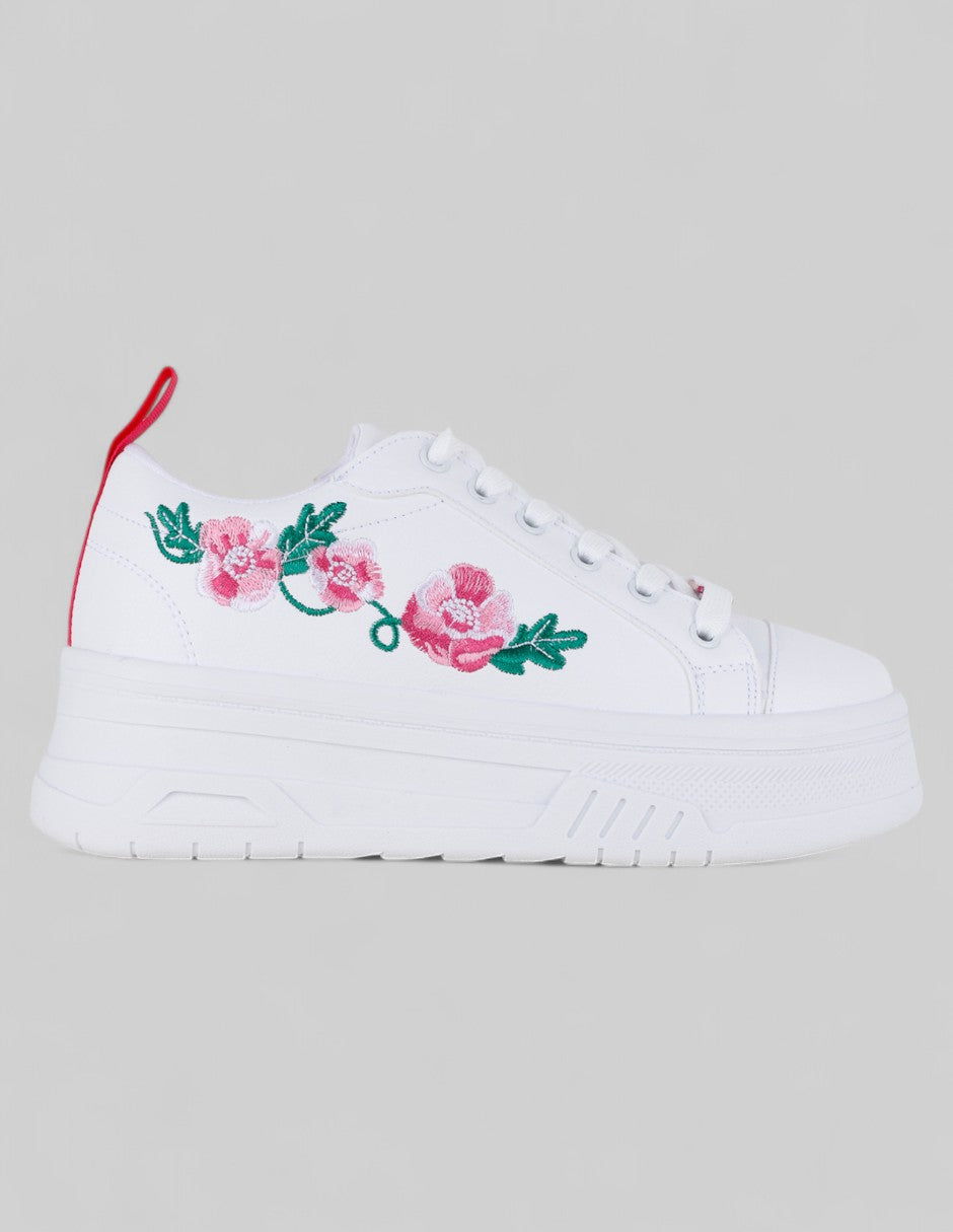 Tenis con cordones Urban en Piel vegana – Blanco