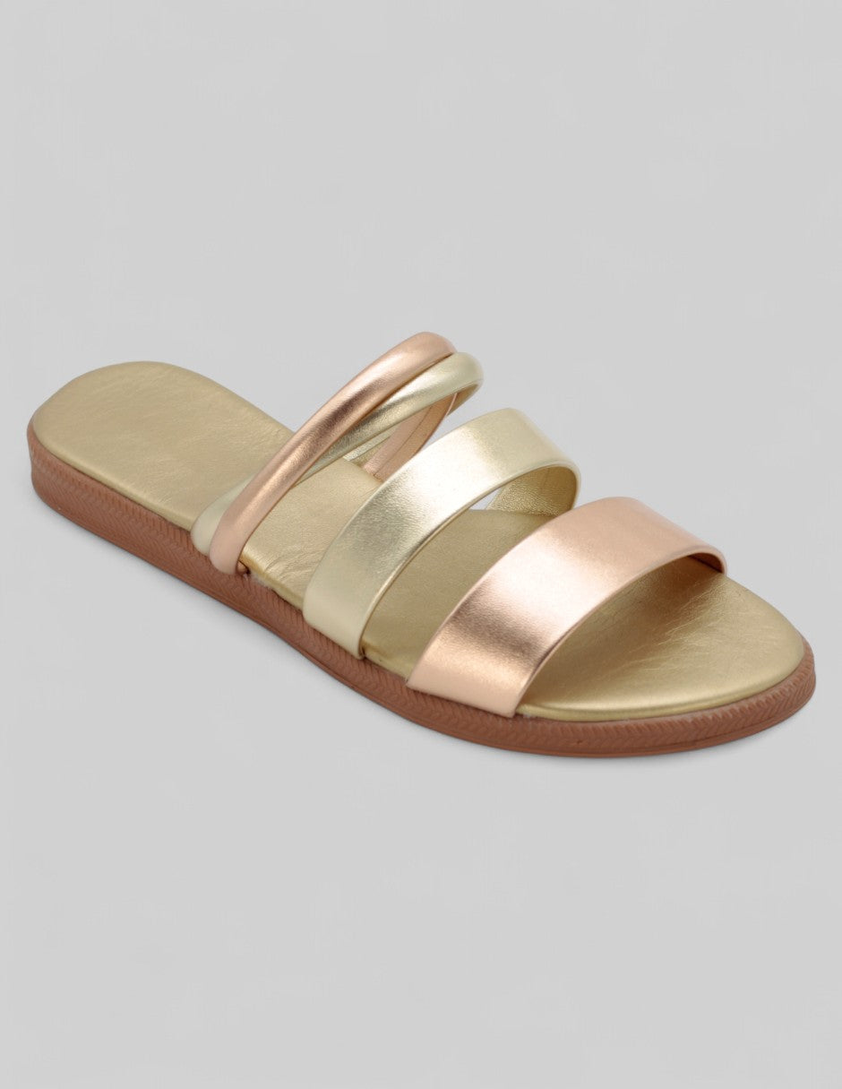 Sandalias de piso Exterior Sintético Color Dorado Para Mujer De RBBASICS
