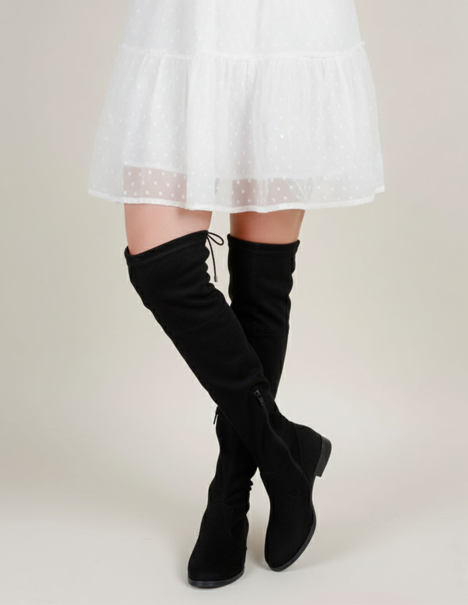 Botas altas Nevada en Textil – Negro