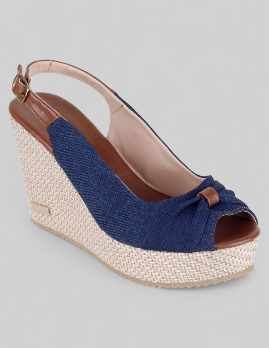 Sandalias con plataforma Naia en Textil – Azul